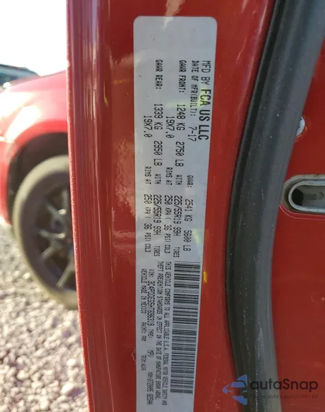 2017 Dodge Journey Gt из США, поврежденный, VIN 3C4PDDEG5HT696319